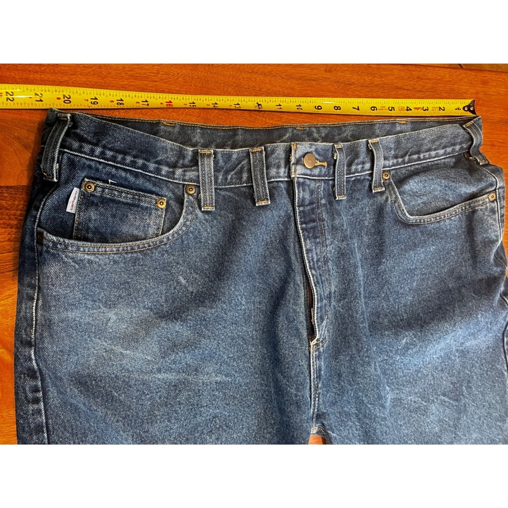 Carhartt B460-DVB 42x30 (44x30tag) Mens Relaxed Denim Jeans Dark Vintage Blue - Picture 6 of 9